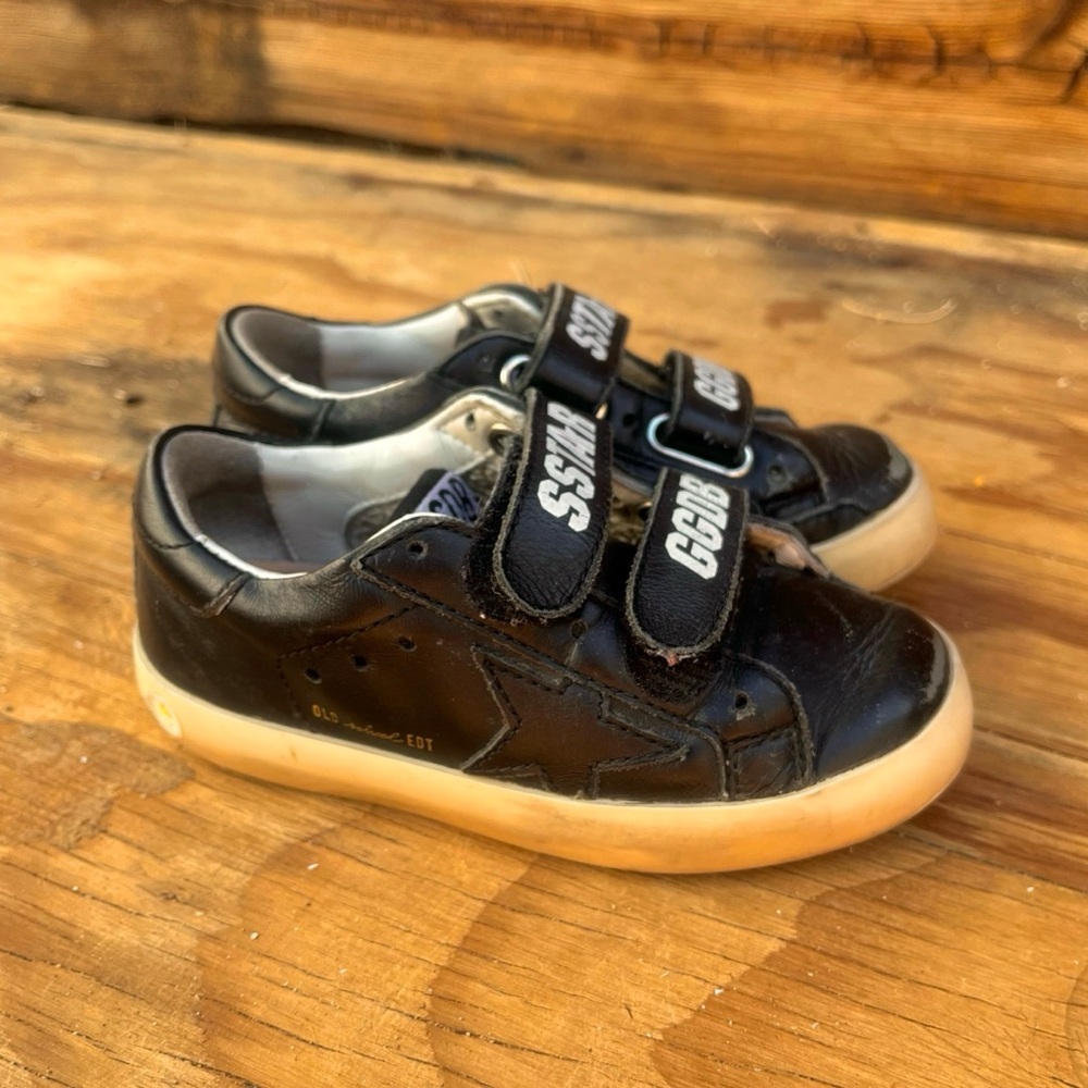 GOLDEN GOOSE | Toddler Old School Black Leather Sneakers 23 US 7